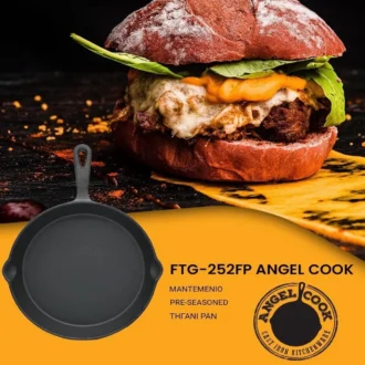TIGANI FRYING PAN PRE SEASONED FTG 252FP ANGEL COOK 3