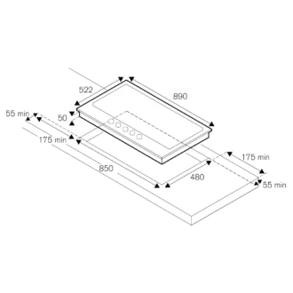 Εστία αερίου Bertazzoni P90 5L HER AG 1