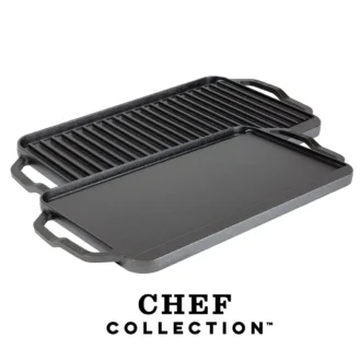 Μαντεμένια πλάκα - σχάρα διπλής όψης Chef Collection 49.53 x 25.40 εκ. Lodge - LCDRG