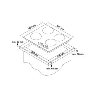 εντοιχιζόμενη εστία αερίου TGC