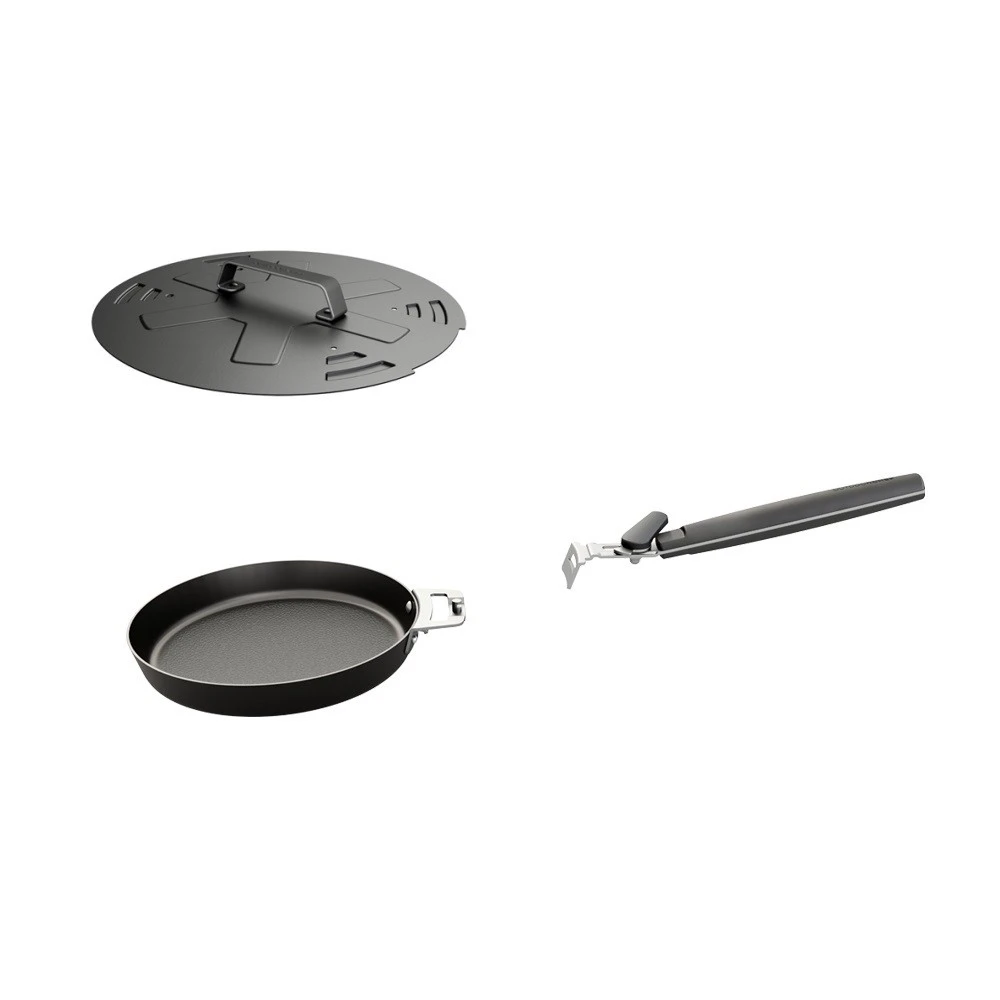 Τηγάνι Carbon Steel 24 εκ με Αποσπώμενη λαβή Outdoorchef και Καπάκι Carbon Steel διαμέτρου 30εκ.