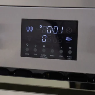 Κουζίνα αερίου φούρνος με αέρα γκριλ σούβλα 5 εστίες