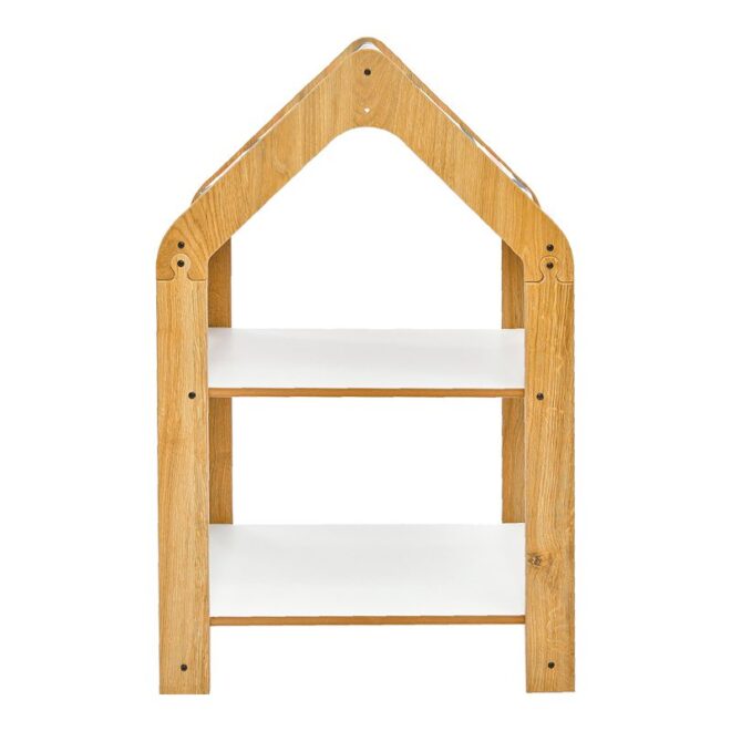 Ραφιέρα Montessori Zoilen pakoworld φυσικό-λευκό-ροζ mdf 50x30x80εκ - Image 2