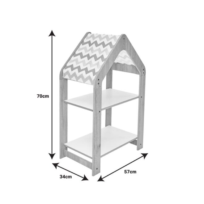 Ραφιέρα Montessori Zoilen pakoworld φυσικό-λευκό-ροζ mdf 50x30x80εκ - Image 4