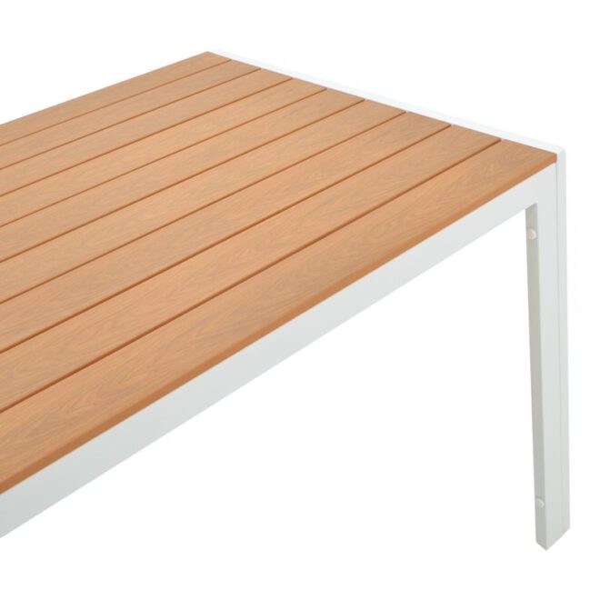 Τραπέζι Nares pakoworld αλουμίνιο λευκό-plywood φυσικό 180x90x72.5εκ - Image 4
