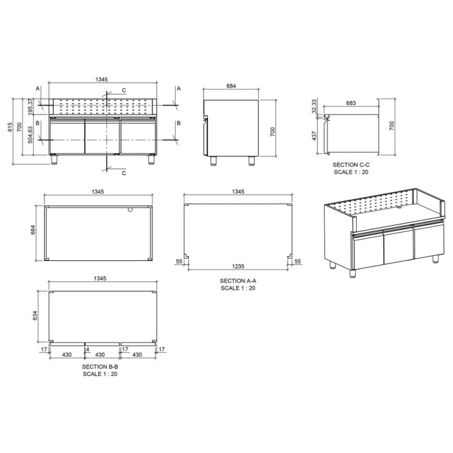 Ερμάριο INOX BBQ TGH-B1-B8B-G Με Πόρτες - Image 3