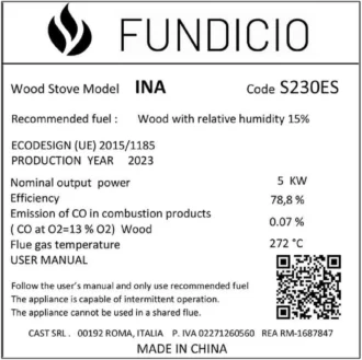 Μαντεμένια Ενεργειακή Σόμπα Ina 5