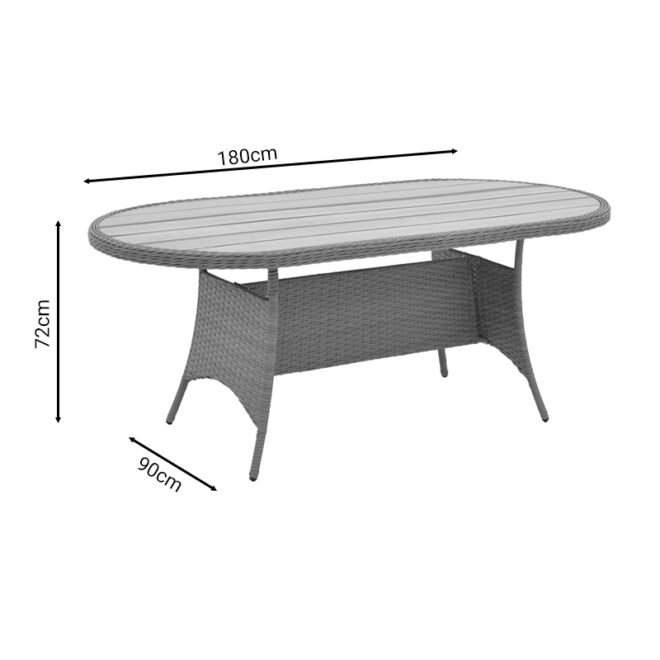 Τραπέζι Keir pakoworld rattan-αλουμίνιο καφέ 180x90x72εκ - Image 5