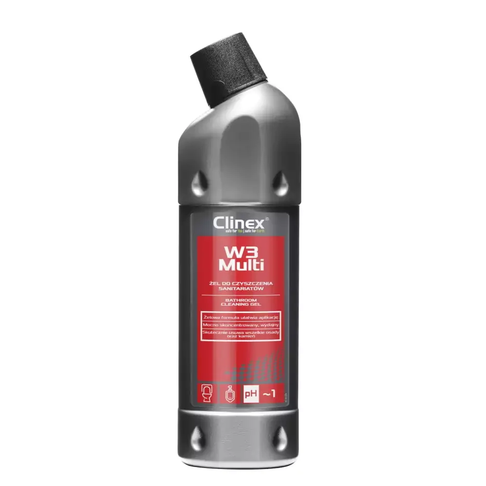 Clinex W3 Mult,καθαρίζει απόλυτα τους αρμούς και απομακρύνει αποτελεσματικά τα κατάλοιπα αλάτων, τσιμέντου, πουρί, σκουριάς, λιπαρής βρωμιάς και σαπουνιού.