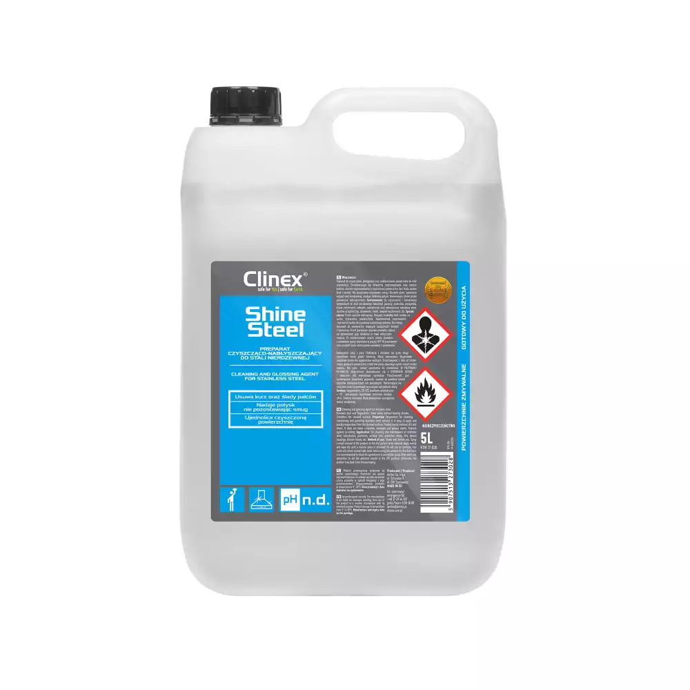 Clinex Shine Steel καθαριστικό-γυαλιστικό ανοξείδωτων επιφανειών 5lt