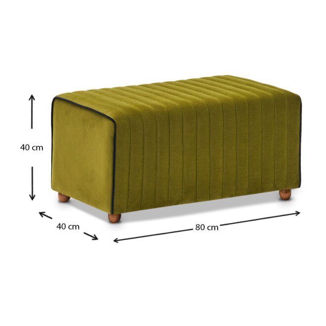 Σκαμπώ Mabel Megapap βελούδινο χρώμα πράσινο 80x40x40εκ. - Image 3