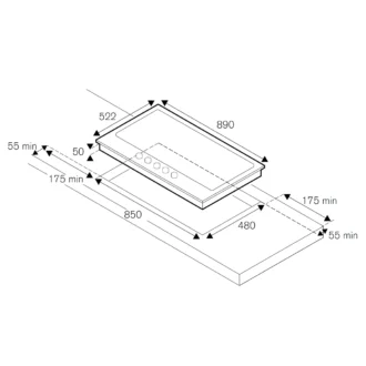 Εστία αερίου Bertazzoni P90 5C HER AG 3