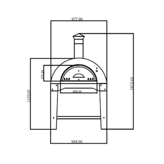 Φορητός Ξυλόφουρνος Κήπου με Βάση 7