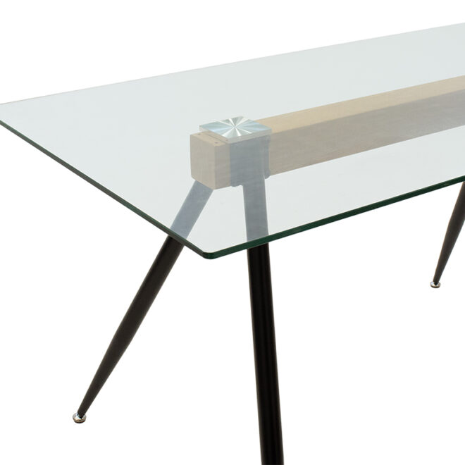Τραπέζι Astrid pakoworld γυάλινο 10χιλ - πόδι μαύρο 140x80x75εκ - Image 3