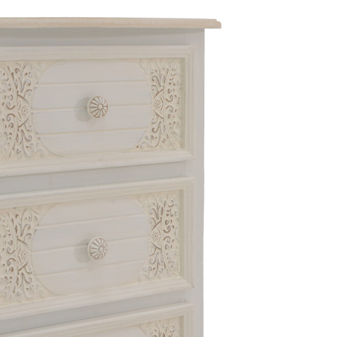 Συρταριέρα Pazlen Inart mdf σε λευκή αντικέ απόχρωση 40x34.5x82εκ - Image 5