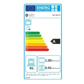 Κουζίνα μικτή με αέρα φούρνο ηλεκτρικό 5 εστίες αερίου TGS 7301 IX TURBO