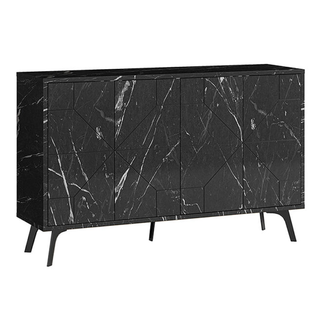 Μπουφές Dune Megapap χρώμα μαύρο εφέ μαρμάρου 123x35x77,4εκ. - Image 4