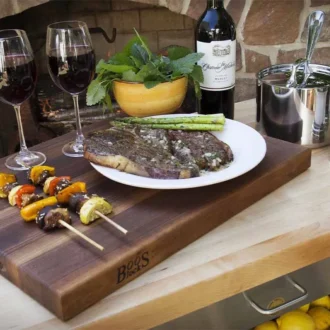 Ξύλινος Δίσκος Κοπής Pro Chef Black Walnut Με Χωνευτή Λαβή (M) 46x31x4 εκ. 5