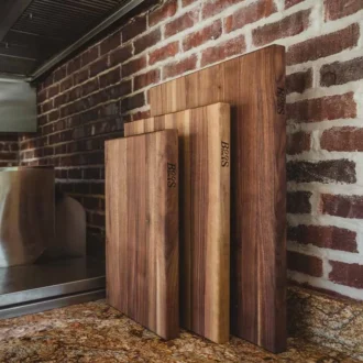 Ξύλινος Δίσκος Κοπής Pro Chef Black Walnut Με Χωνευτή Λαβή (M) 46x31x4 εκ. 6