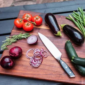 Ξύλινος Δίσκος Κοπής Pro Chef Black Walnut Με Χωνευτή Λαβή (XL) 61x46x4 εκ. 4