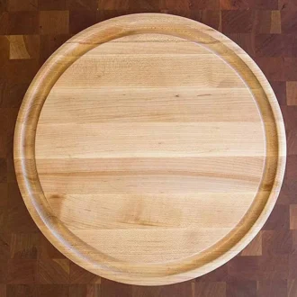 Στρογγυλός Ξύλινος Δίσκος Κοπής Διπλής Όψης 38x38x4,5εκ. 7