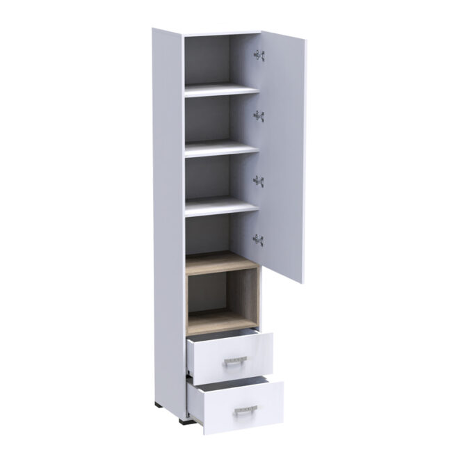 Βιτρίνα-στήλη Toscana pakoworld σε λευκή απόχρωση 50x42x222.5εκ - Image 3