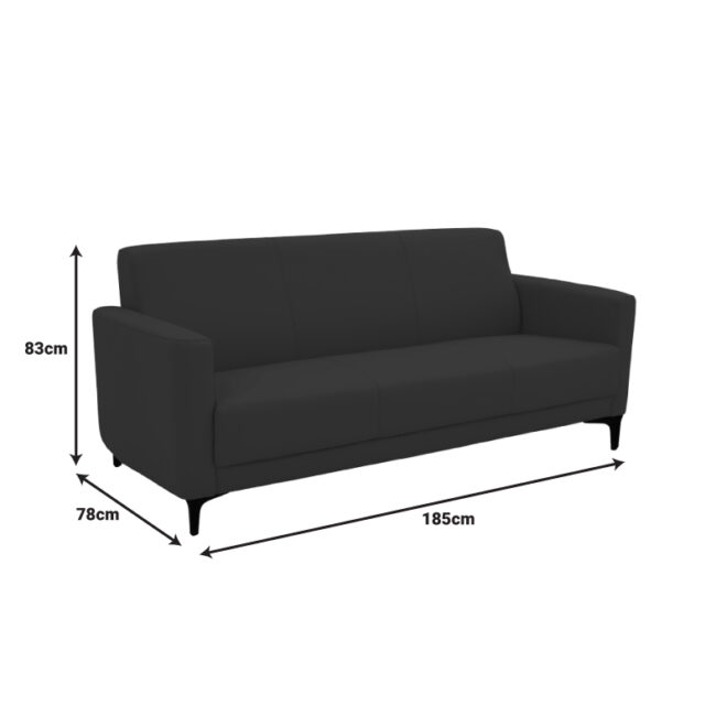 Καναπές τριθέσιος Sidica pakoworld PU σε μπεζ απόχρωση 185x82x81εκ - Image 7