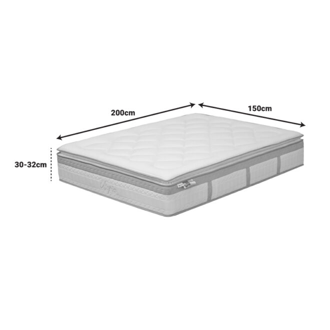Στρώμα Utopia pakoworld pocket spring με aloe vera και ανώστρωμα 30-32cm 150x200εκ - Image 4