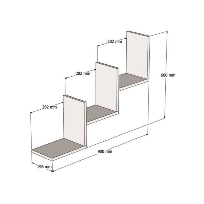 Ραφιέρα τοίχου Mauer pakoworld σε καρυδι απόχρωση 90x19,6x60εκ - Image 3