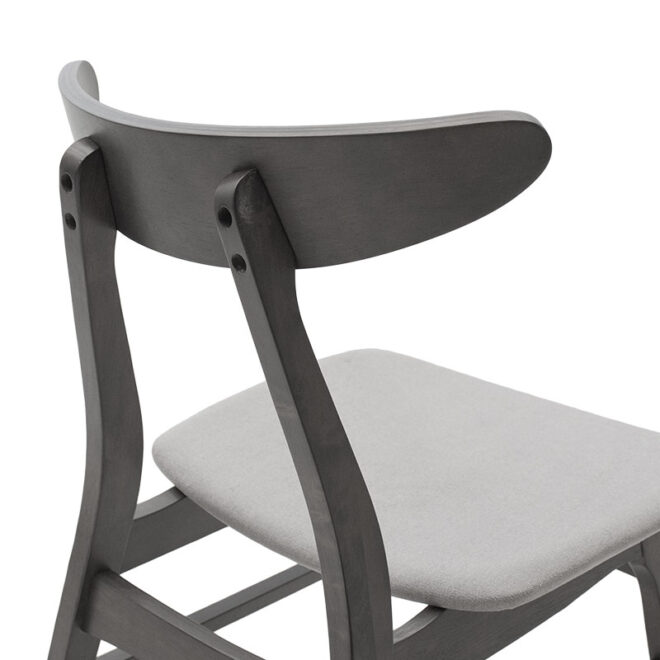 Tραπεζαρία Benson - Orlean pakoworld σετ 5τμχ rustic grey - ύφασμα γκρι 80x80x75εκ - Image 6
