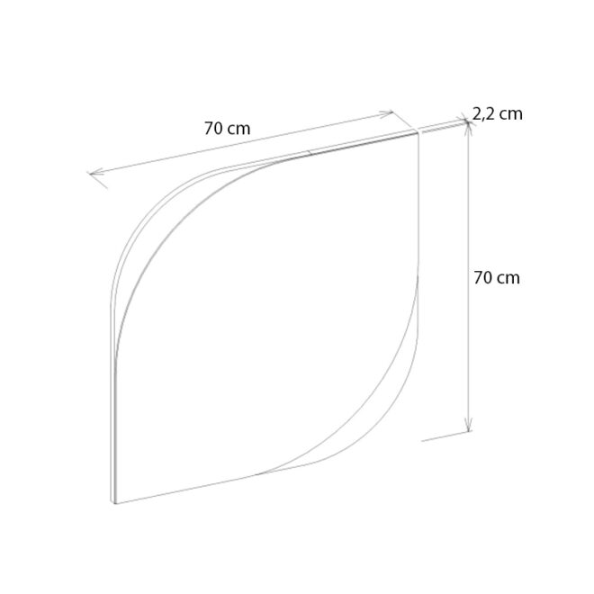 Καθρέπτης τοίχου Lava Μegapap χρώμα rota oak - ανθρακί 70x2,2x70εκ. - Image 5