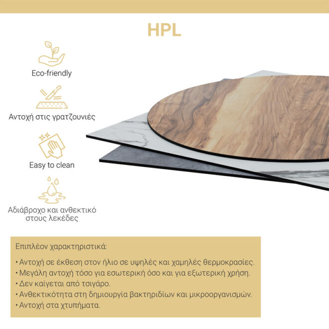 Επιφάνεια τραπεζιού Inspire pakoworld HPL γκρι cement 60x60εκ πάχους 12mm - Image 2