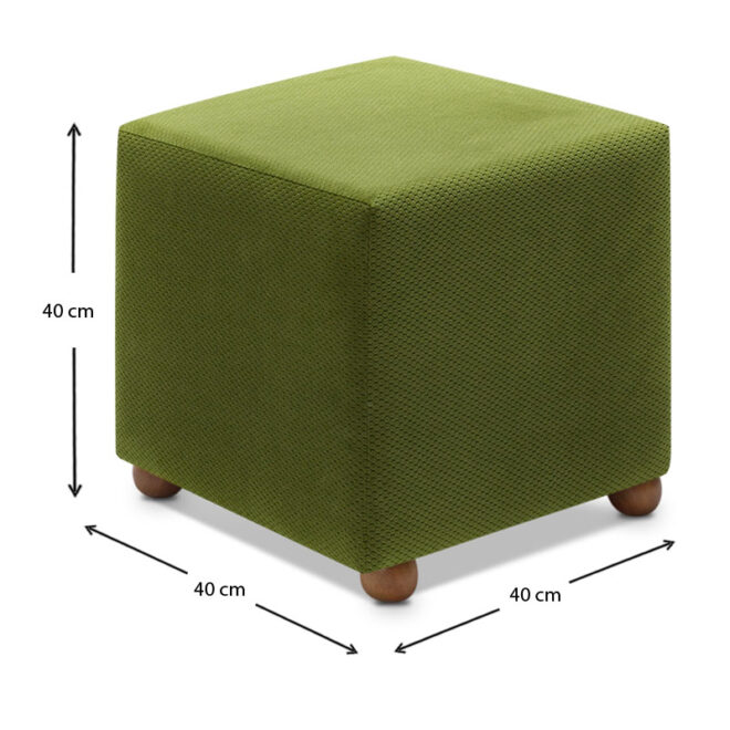 Σκαμπώ Ranma Megapap υφασμάτινο χρώμα πράσινο 40x40x40εκ. - Image 3