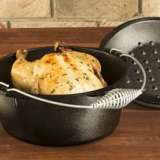 Μαντεμένιο Dutch Oven 4,73 lt | 26εκ. με μαντεμένιο καπάκι και ανοξείδωτη λαβή LODGE - L8DO3