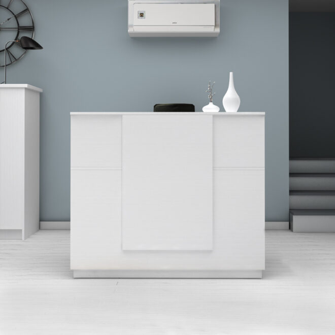 Γραφείο υποδοχής - reception Gemini Megapap χρώμα λευκό 150x70x110εκ. - Image 2