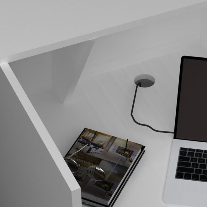 Γραφείο υποδοχής - reception Gemini Megapap χρώμα λευκό 150x70x110εκ. - Image 4