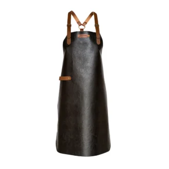 Ποδιά Δερμάτινη New York Black με ιμάντες ώμου Brown 82/60 - Xapron