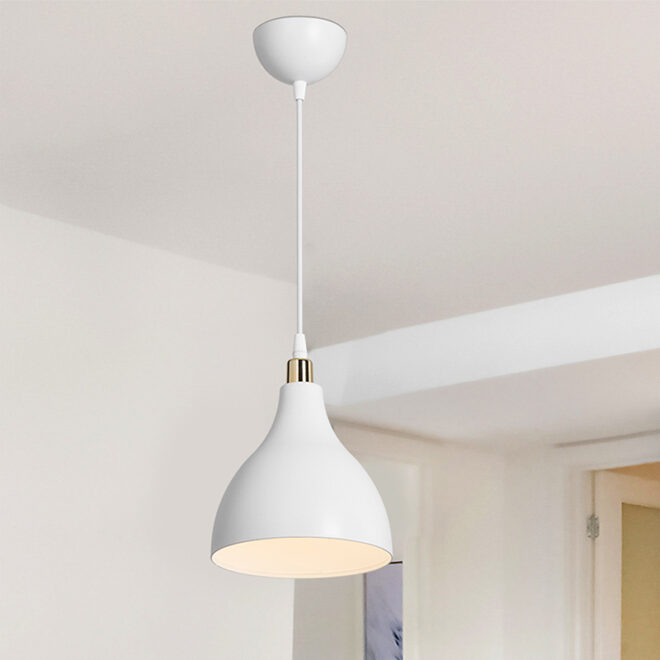 Φωτιστικό οροφής μονόφωτο Lofty pakoworld Ε27 λευκό Φ18x22εκ - Image 3