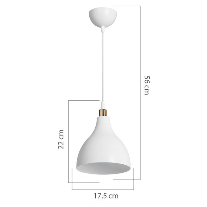 Φωτιστικό οροφής μονόφωτο Lofty pakoworld Ε27 λευκό Φ18x22εκ - Image 4