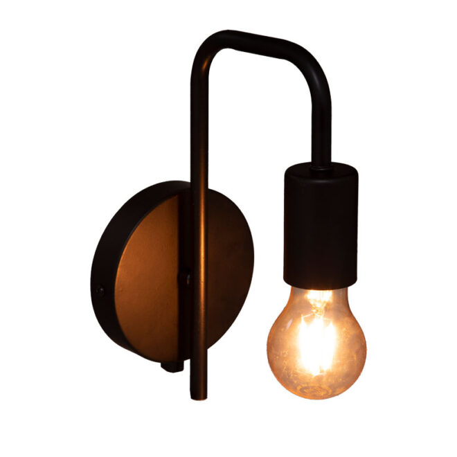 Φωτιστικό τοίχου-απλίκα Zhola pakoworld E27 40W μαύρο 17x12x25εκ - Image 2