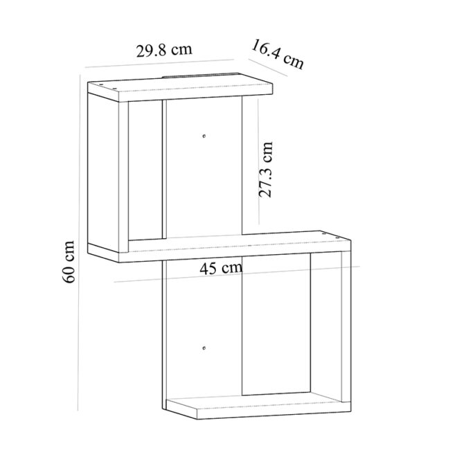 Ραφιέρα τοίχου Octa Megapap χρώμα sapphire oak 45x16,4x60εκ. - Image 3