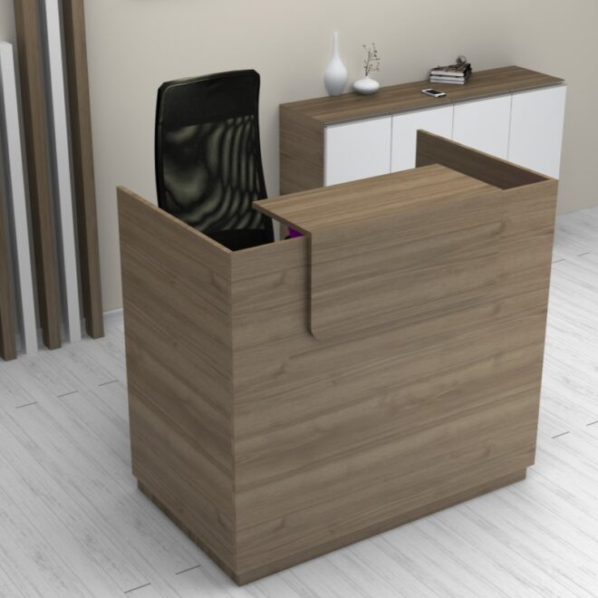 Γραφείο υποδοχής - reception Lemmon Megapap χρώμα καρυδί 120x70x110εκ. - Image 2