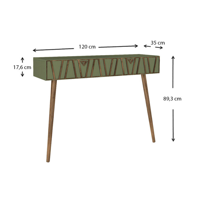 Κονσόλα επιτοίχια Forest Megapap χρώμα λαδί - καρυδί 120x35x89,3εκ. - Image 6