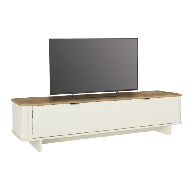 Έπιπλο τηλεόρασης Bohema Megapap χρώμα ivory - sepet oak 180x47x45,6εκ. - Image 5