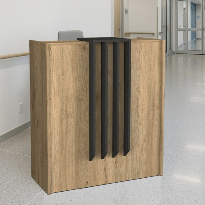 Γραφείο υποδοχής - reception Hola Megapap χρώμα sepet oak - ανθρακί 93,6x45,2x110,3εκ. - Image 4