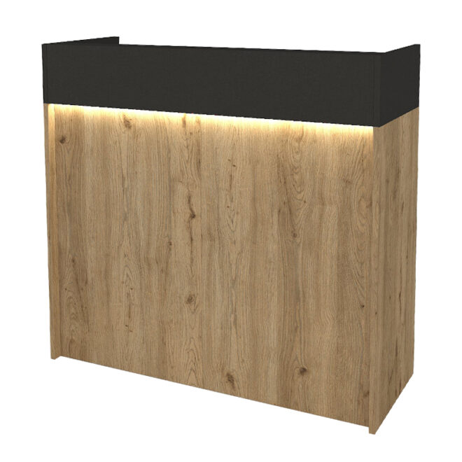 Γραφείο υποδοχής - reception Wilko Megapap με LED χρώμα sepet oak - ανθρακί 113,6x42x110εκ. - Image 4