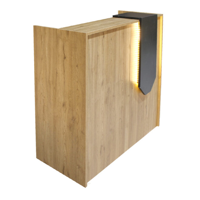 Γραφείο υποδοχής - reception Navita Megapap με LED χρώμα sepet oak - ανθρακί 113,6x42x111,8εκ. - Image 5