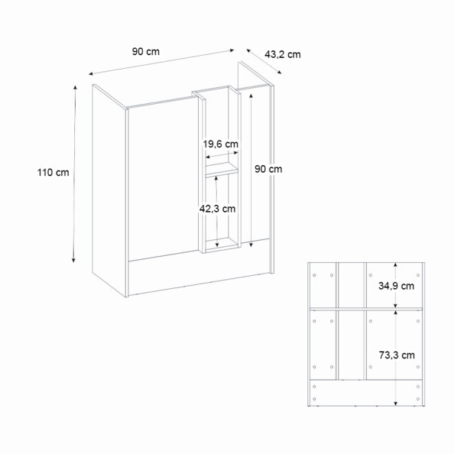Γραφείο υποδοχής - reception Bonveno Megapap χρώμα λευκό - sepet oak 90x43,2x110εκ. - Image 6