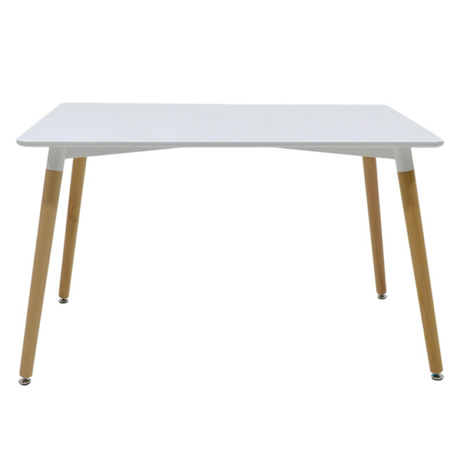 Τραπέζι Natali pakoworld MDF λευκό-πόδια φυσικό 120x80x76εκ - Image 3