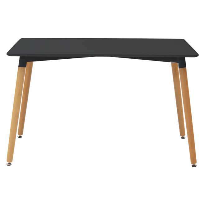 Τραπέζι Natali pakoworld MDF μαύρο-πόδια φυσικό 120x80x76εκ - Image 2